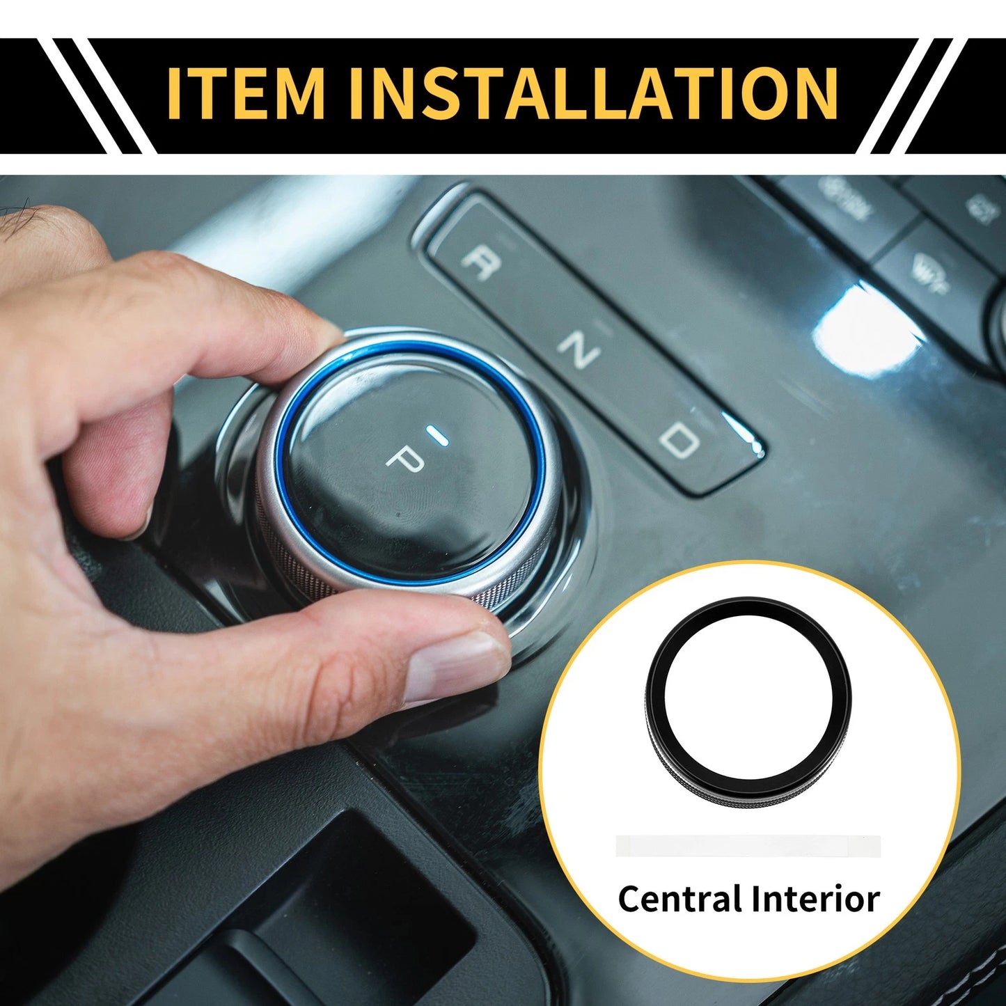 Gear Shift Control Knob Cover Ring for Ford Maverick (2022) - Black 1 x Pc