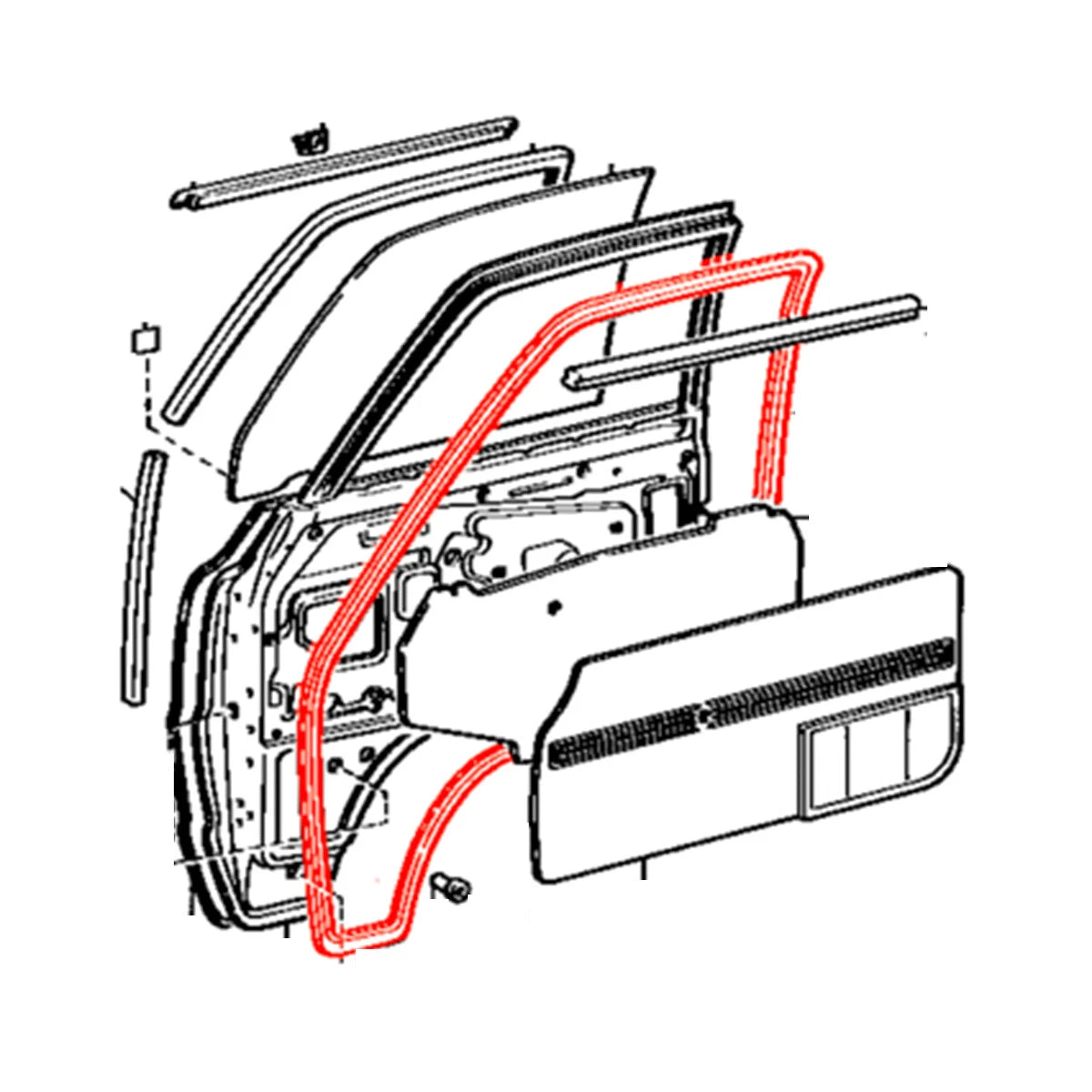 Front Doors Weatherstrip for Toyota Hiace Van LH/1977-1982