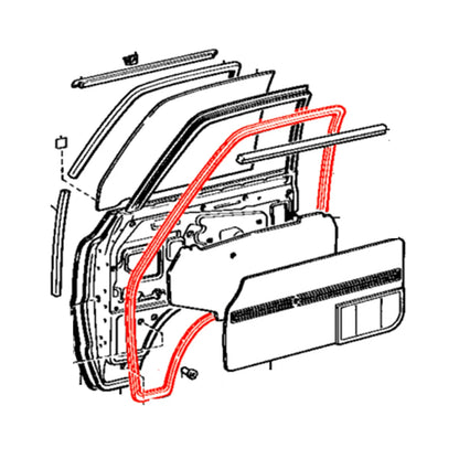Front Doors Weatherstrip for Toyota Hiace Van LH/1977-1982