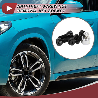 Set of 1 Wheel Lock Lug Nut Anti-theft Key Socket M14*1.25 for BMW