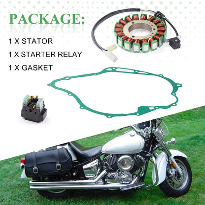 Stator Starter Solenoid Relay for Yamaha Vstar 1100 XVS1100 Custom (2004–2009)