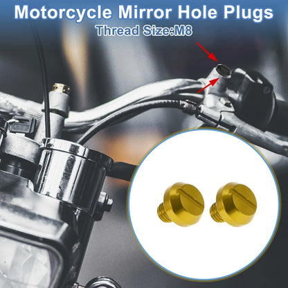 Right Hand M8x1.25 Motorcycle Mirror Hole Plugs for Make Model
