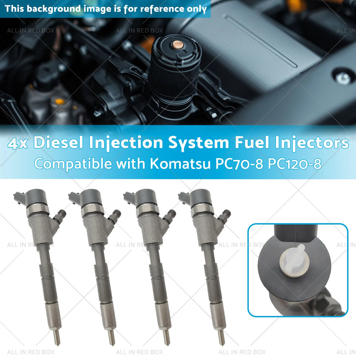 4 x Diesel Fuel Injectors for Komatsu PC70-8 PC120-8 (2008-2018)