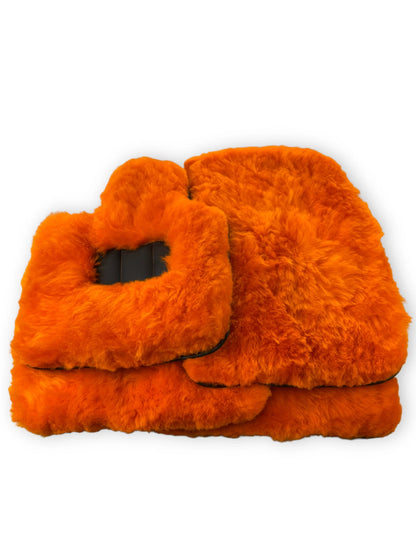 Orange Sheepskin Floor Mats for Rolls Royce Dawn (2016-2019)