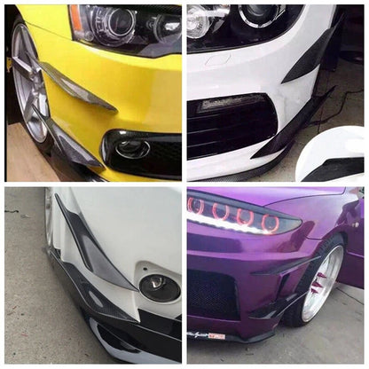 Carbon Fiber Style Bumper Fin Splitter Diffuser Valence Spoiler Lip Universal