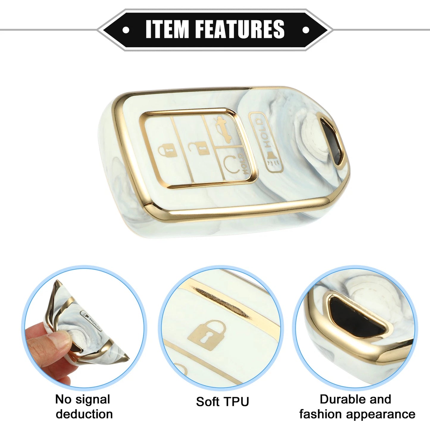 Key Fob Cover 5 Button for Honda Accord