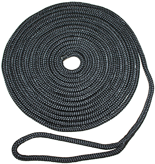 Boat Dock Line 16mm x 10m Spliced Black Braided Nylon with 300mm Eye