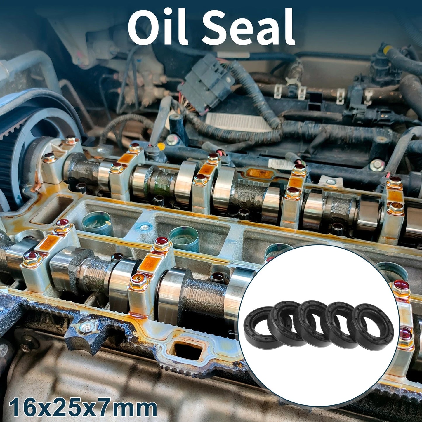 Oil Seal 16x25x7mm 5Pcs Seal Ring Rotary Shaft NBR Rubber for Make Model