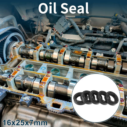 Oil Seal 16x25x7mm 5Pcs Seal Ring Rotary Shaft NBR Rubber for Make Model