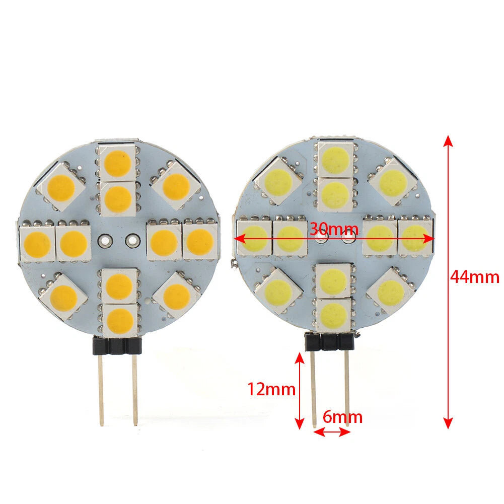 5050 12 SMD G4 Socket Light Bulb for Indoor Car RV Landscape Trailer