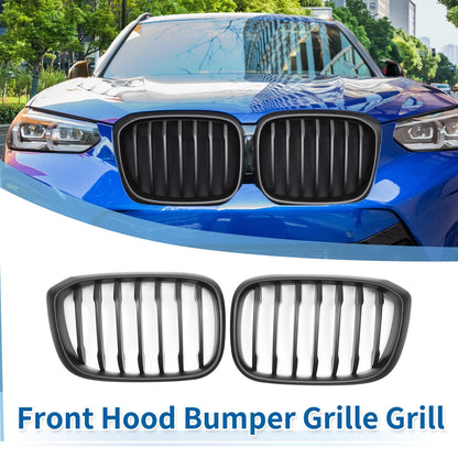 Front Upper Bumper Grille Matte Black Signal Slat for BMW X3 G01 (2020-2023)
