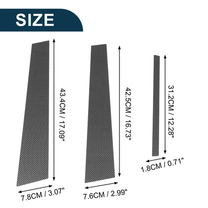 6 Pcs Door Pillar Window Trim for Honda Accord (2008-2012) Carbon Fiber