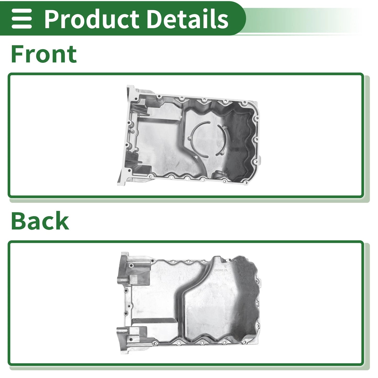 Engine Oil Pan for Honda Pilot (2003-2004) - 1 x Aluminum Silver Tone