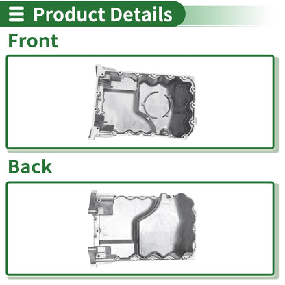Engine Oil Pan for Honda Pilot (2003-2004) - 1 x Aluminum Silver Tone