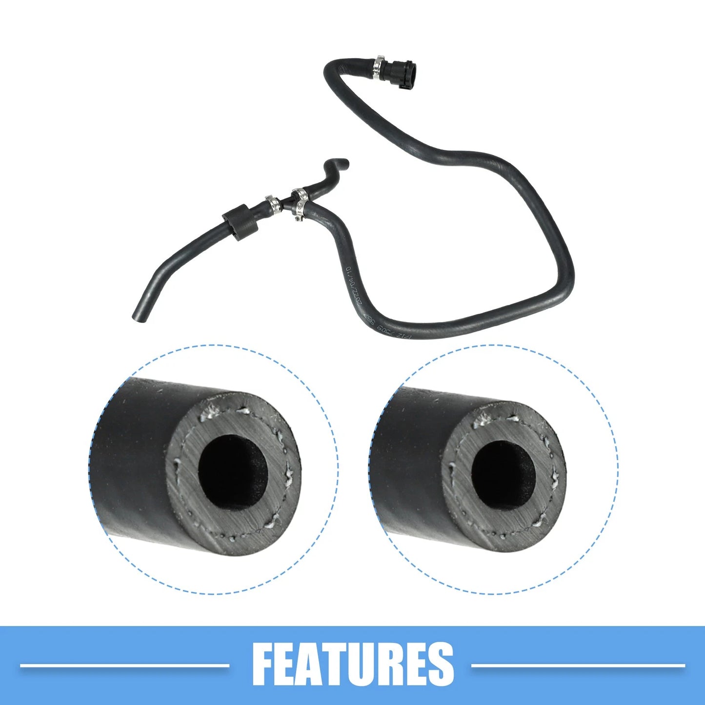 Engine Coolant Hose 4.4L V8 for BMW X5 (2004 - 2006) Rubber Black