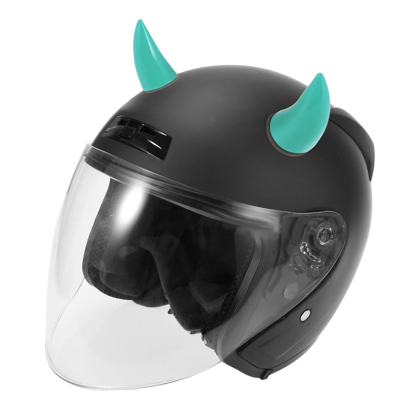 2 x Car Motorcycle Helmet Bull Horn Style Bumper Decoration Suction Cup Blue for Car/Motorcycle