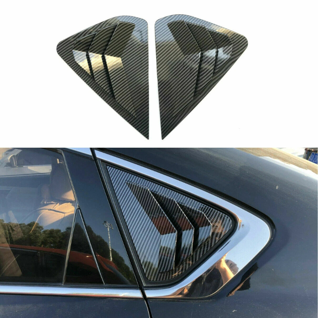 2 x Carbon Fiber Window Louver Cover for Nissan Altima Teana (2013–2018)