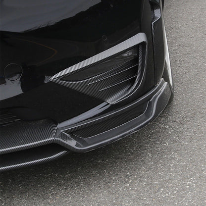 2 x Front Fog Light Covers for Tesla Model Y (2020-2024) Carbon Look