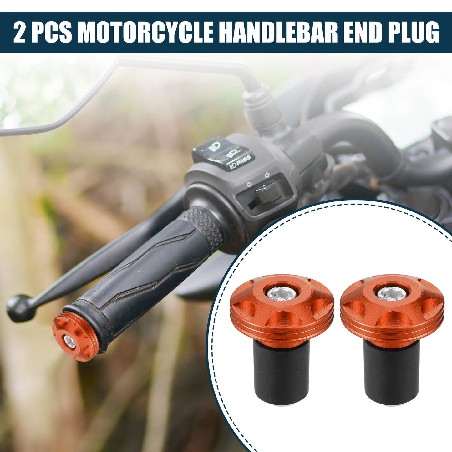 2 x End Plug / 18-20mm 32mm OD / Aluminum Alloy for Motorcycle