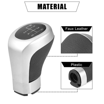 6 Speed Gear Shift Knob Head Black Silver for BMW 1 3 Series (1982-2013)