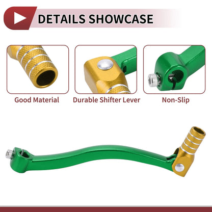 Folding Motorcycle Gear Shifter Lever for Kayo T6 Green Gold Tone