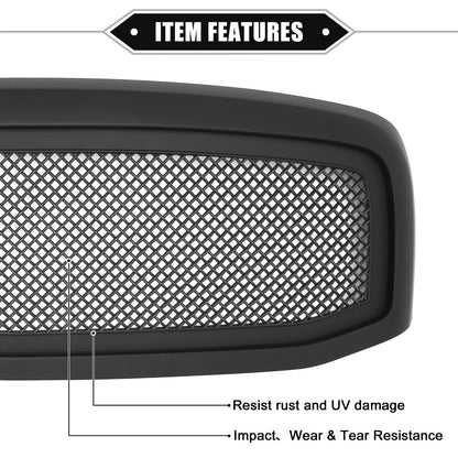 Front Grille Assembly for Dodge Ram 3500 (2006-2009) Matte Black