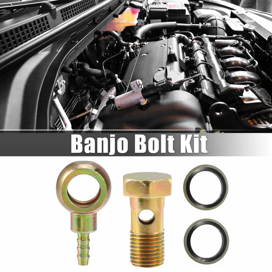 1 Set M14x1.5 Banjo Bolt Kit with Copper Washers for Motorcycle Bronze Tone