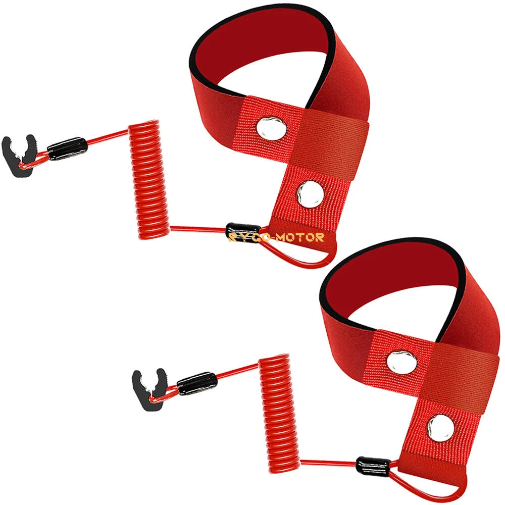 2 x Stop Kill Safety Key Lanyard for Kawasaki Jet Ski JT750 900 1100 1200 1500