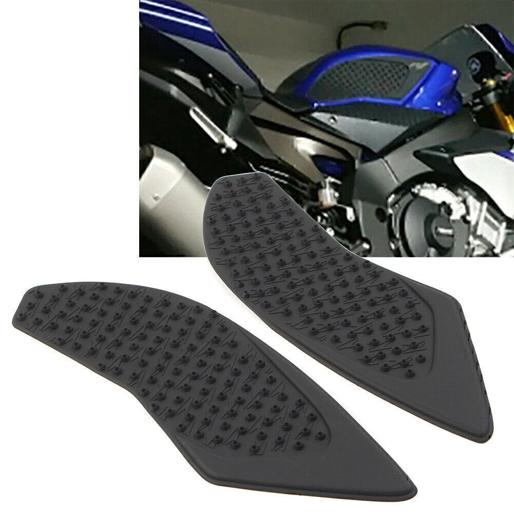 Black Tank Traction Side Pad Decals for Yamaha YZF-R1 (2015-2016)