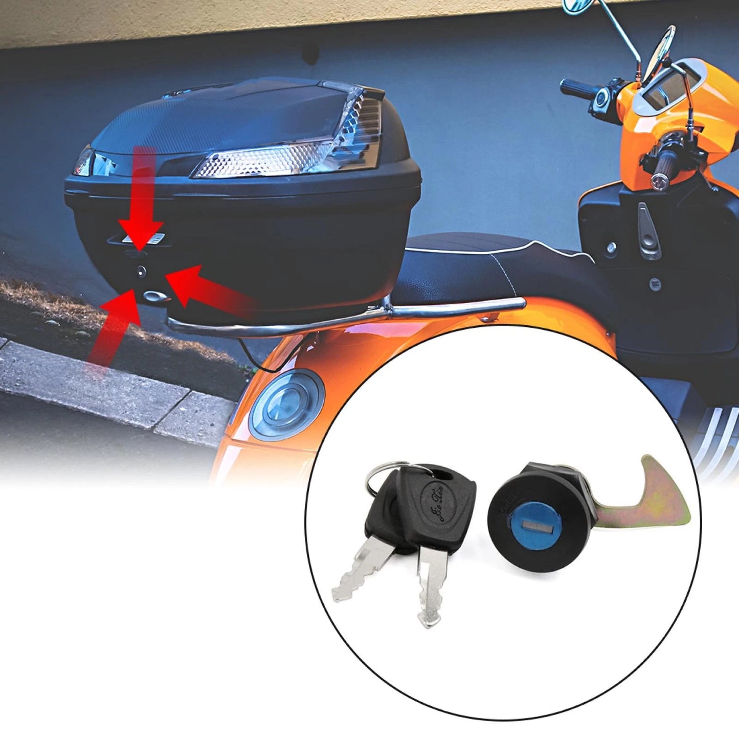 24mm Thread Rear Truck Security Lock w Keys for Scooter Motorcycle