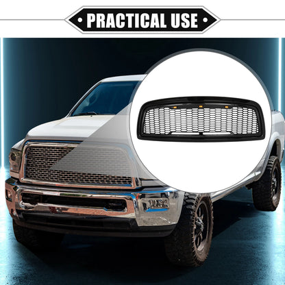 Front Grille Assembly with LED Lights for Dodge Ram 3500 (2010) Gloss Black