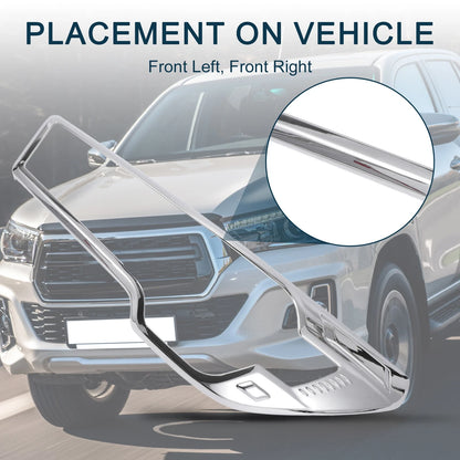 Front Headlight Trim Bezel for Toyota HILUX 2020-2021 (2 x Silver Tone)