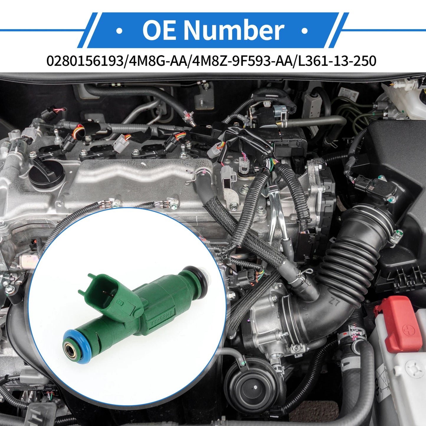 Fuel Injector 1 Pc for Mazda 6 i 2.3 (2003-2005)