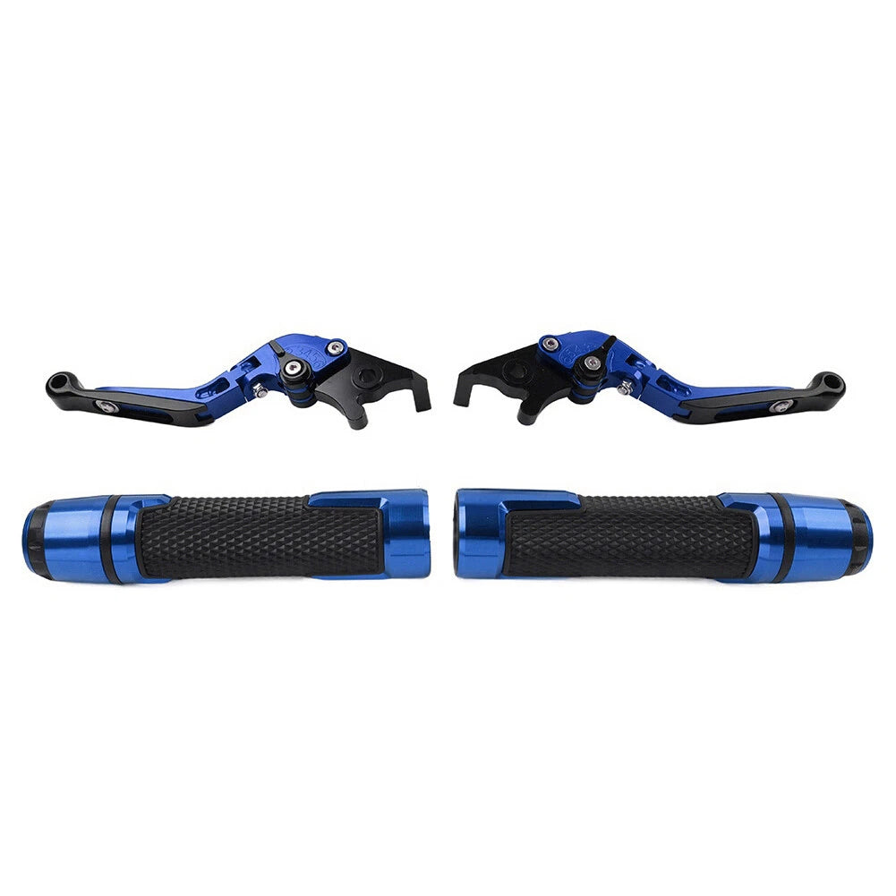 Blue Extendable Brake Clutch Levers Grips Set for Kawasaki ZX10R/RR (2004-2023)