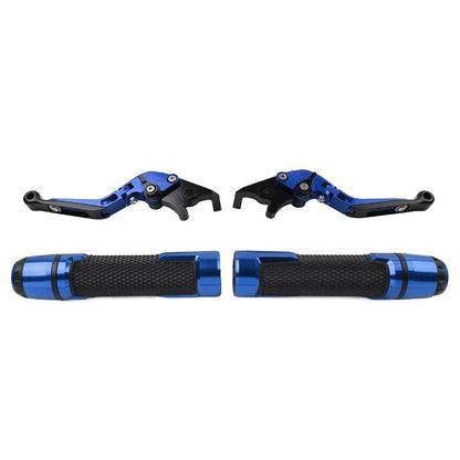 Blue Extendable Brake Clutch Levers Grips Set for Kawasaki ZX10R/RR (2004-2023)