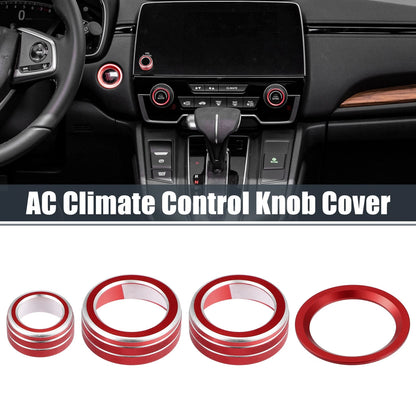 4pcs AC Knob Covers for Honda CR-V 2017-2021 Red