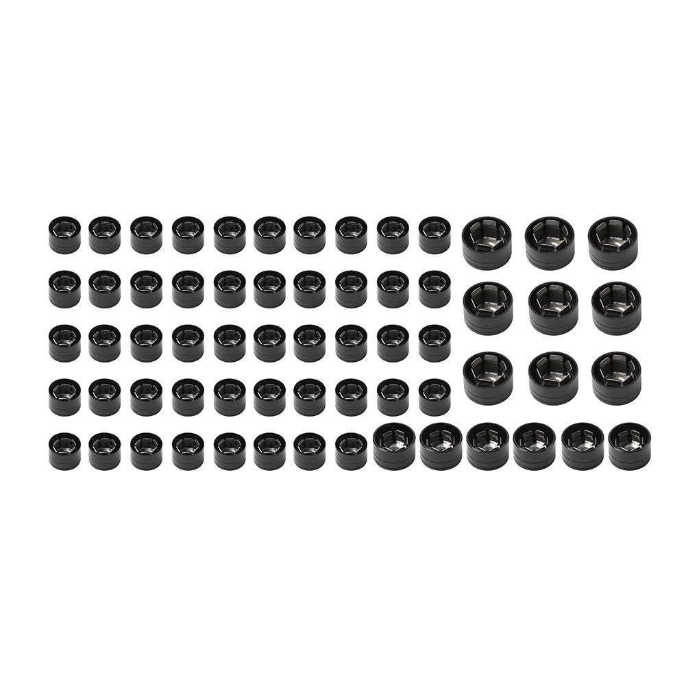 63X Black Engine Topper Screw Bolt Cap Kit for Harley Twin Cam Softail (2000-2006)