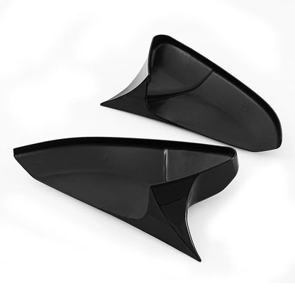 2 x Glossy Black OX Horn Rear View Mirror Covers for Honda Civic (2016-2021)