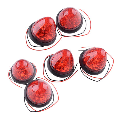 6Pcs Red Round LED Side Marker Lights for Peterbilt Truck Trailer