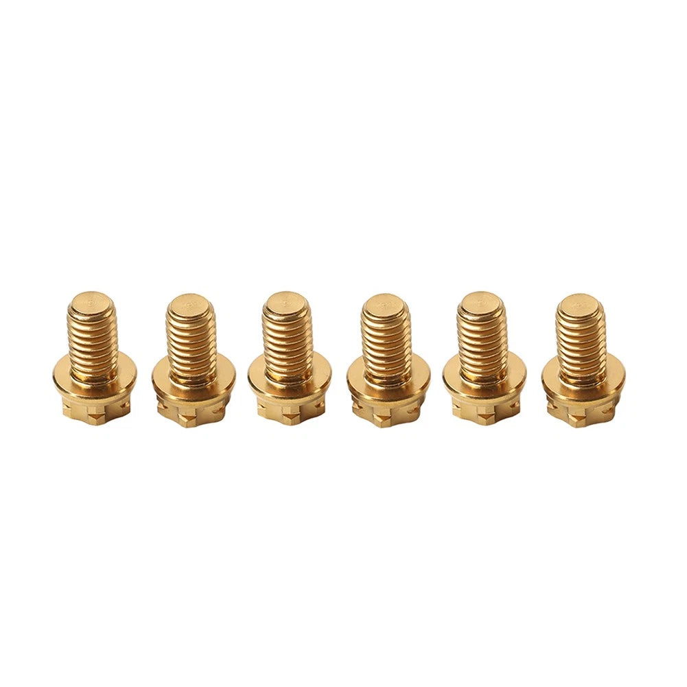 6pcs M6x35mm Titanium Torx Head Flange Bolts for Motor Bike Bicycle Gold