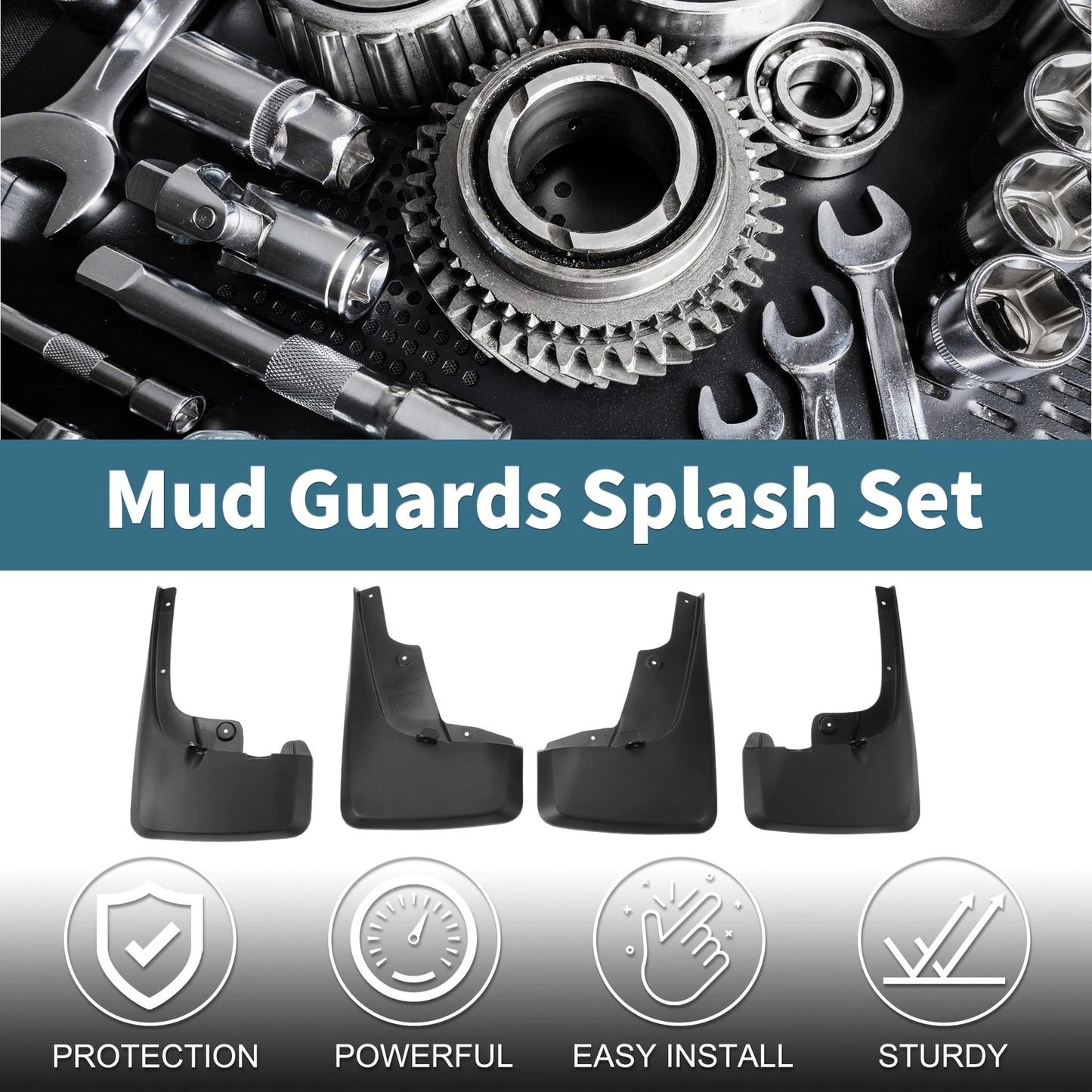 Mud Flaps Splash Guards 1 Set for Toyota 4Runner (2012-2022)