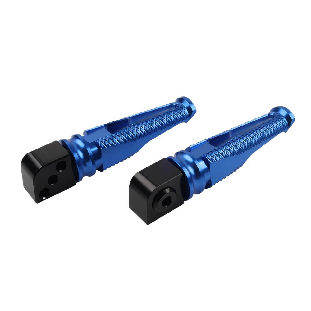 Blue Passenger Rear Footrest Pegs for Kawasaki Z300, 400, 650, 900, ZX6R (2015-2023)