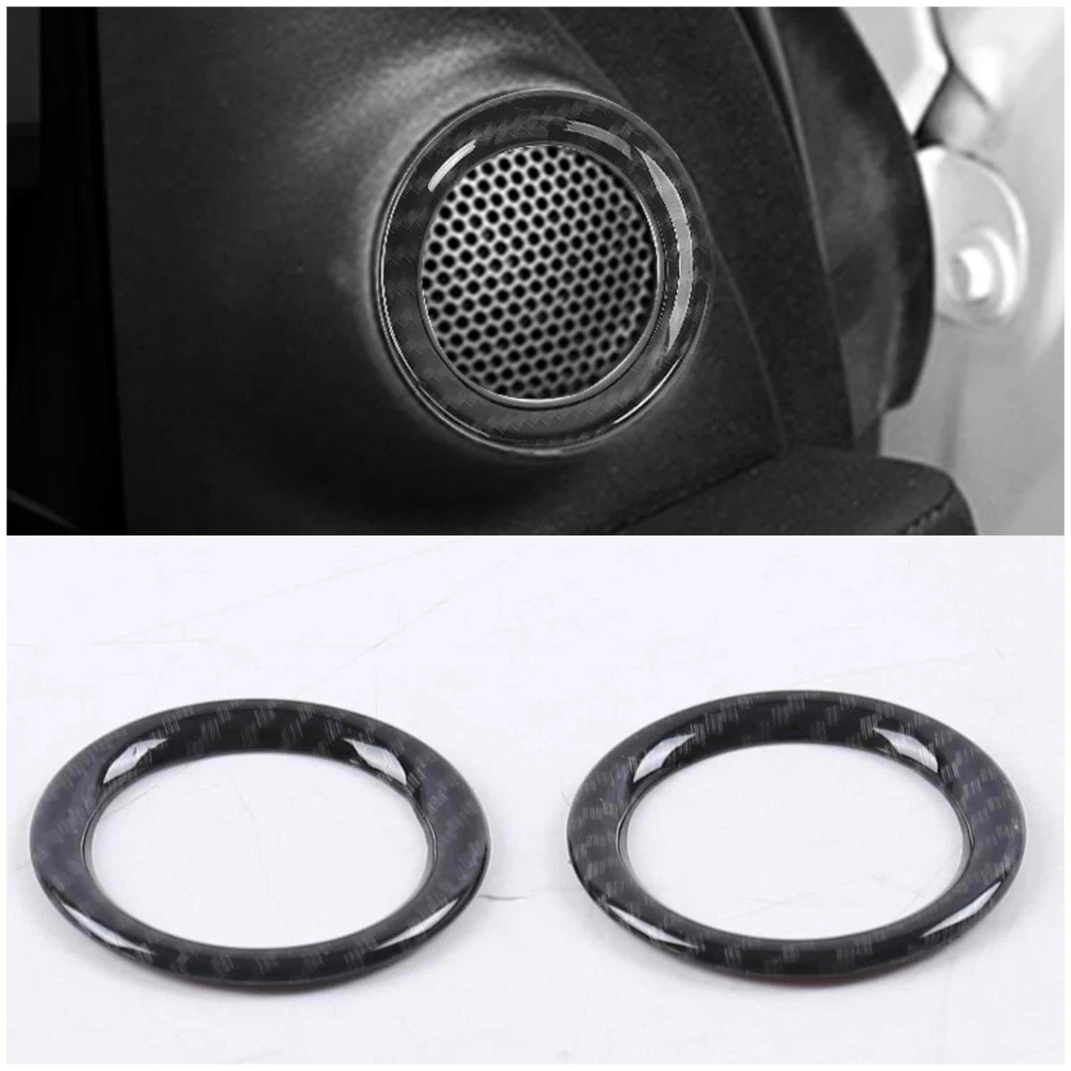 ABS Fiber Side Door Speaker Ring Cover Trim for Jeep Grand Cherokee (2014-2021)