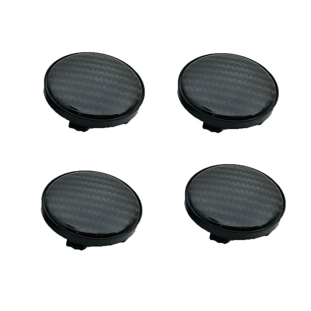 4 x Black Carbon Fiber Look Wheel Hub Center Caps Covers 60MM for Auto Car