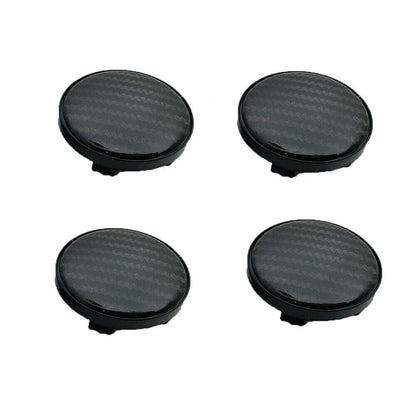 4 x Black Carbon Fiber Look Wheel Hub Center Caps Covers 60MM for Auto Car