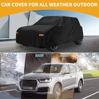 Waterproof All Weather Car Cover for Mini Cooper 4 Door (2002-2021) Black 210D-PU