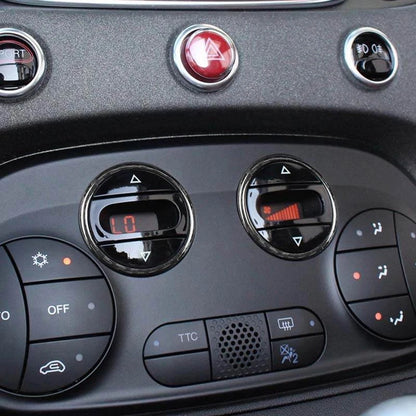 Carbon Fiber Air Condition Switch Knob Trim Cover Ring for Fiat 500 2011-2019