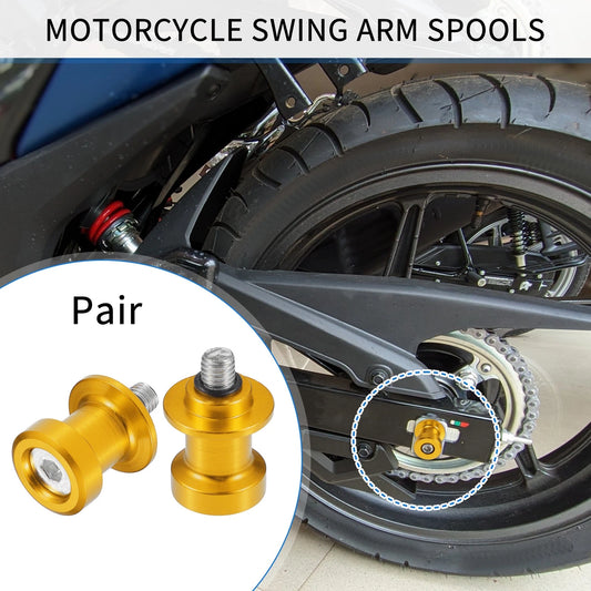 2 x Swingarm Spool 8mm CNC Spool Slider Stand Gold Tone for Motorbike