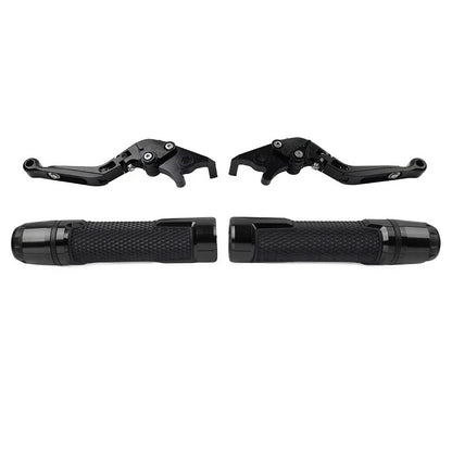 Black Extendable Brake Clutch Lever Grip Set for Yamaha YZF R1 R6
