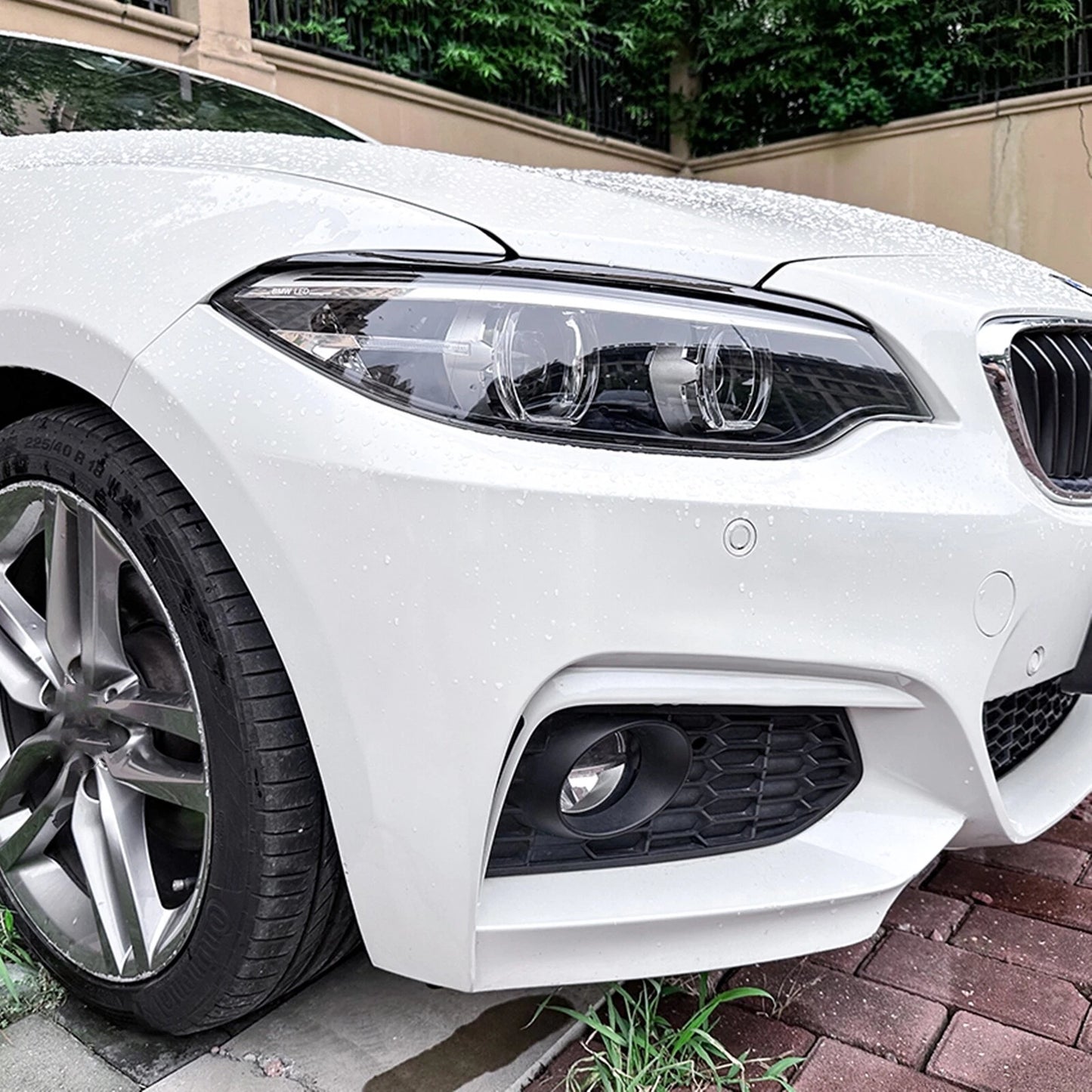 2 x Headlight Eyelid Covers for BMW F22 F23 M Sport (2014-2021) Black